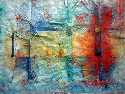 Rot-blaue Komposition | um 1991 | Acryl | Privatbesitz