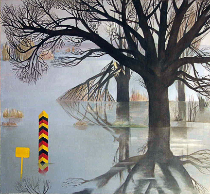 Überschwemmte Oder | 1975 | Öl | Städtische Galerie Esenhüttenstadt
