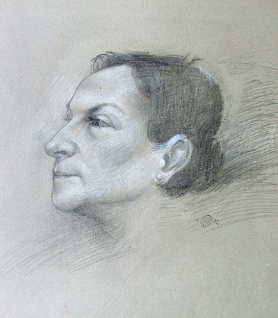 Porträtstudie Y. K. | 2003 | Bleistift weiß gehöht
